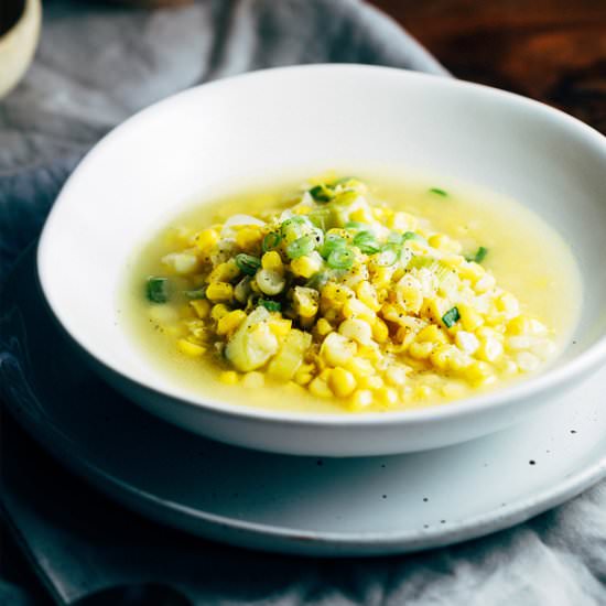 Simple Sweetcorn and Leek Soup - Recipe photo by My Goodness Kitchen