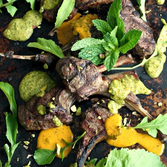 Grilled Lamb with Chermoula Pesto - Recipe photo by Wozz Kitchen Creations
