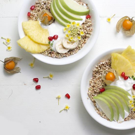 Fruit Buckwheat Breakfast Bowls - Recipe photo by greensmoothiegourmet