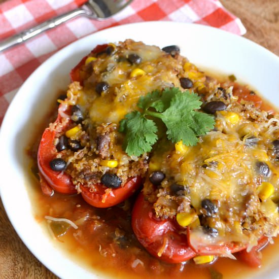 Crockpot Tex Mex Stuffed Peppers - Recipe photo by HelloLittleHome
