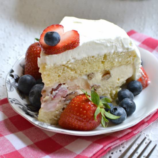 Strawberry Pecan Ice Cream Cake - Recipe photo by HelloLittleHome