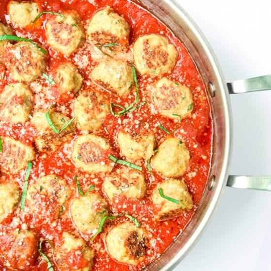 Chicken Parmesan Meatballs - Recipe photo by tastythin