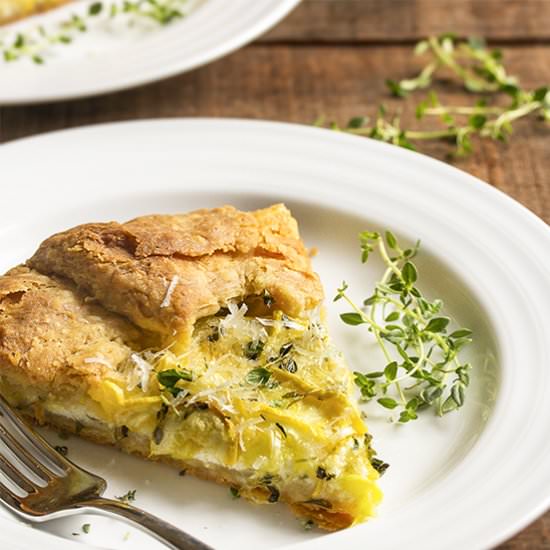 Summer Squash Crostata - Recipe photo by justalittlebitofbacon