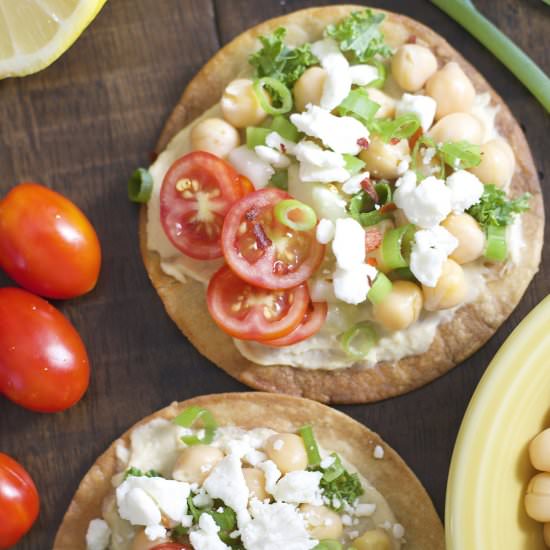 Mediterranean Hummus Tostadas - Recipe photo by maebells