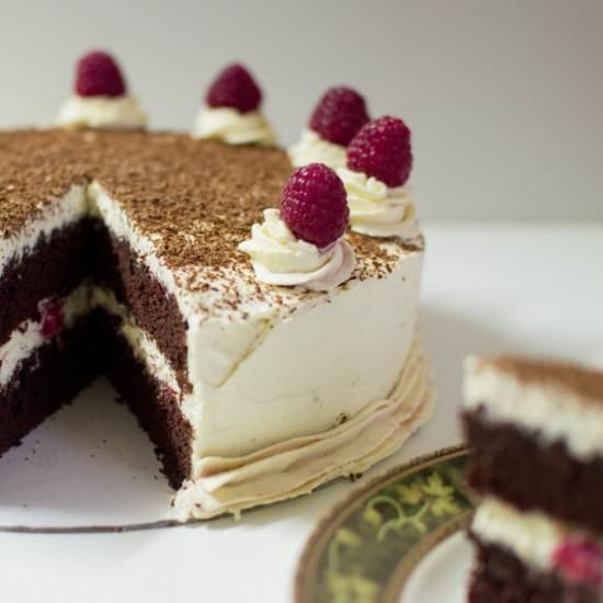 Chocolate & Raspberry Gateau - Recipe photo by kayskitchen