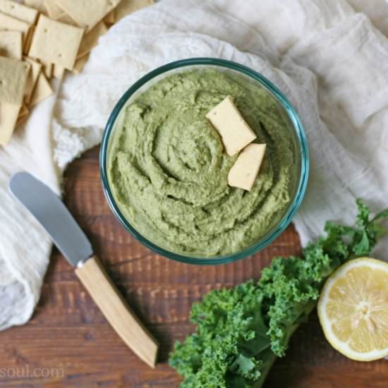 Curried Lentil and Kale Hummus - Recipe photo by aplantbasedsoul