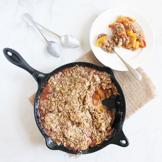 Cinnamon Oat Peach Crumble - Recipe photo by If You Give A Blonde A Kitchen