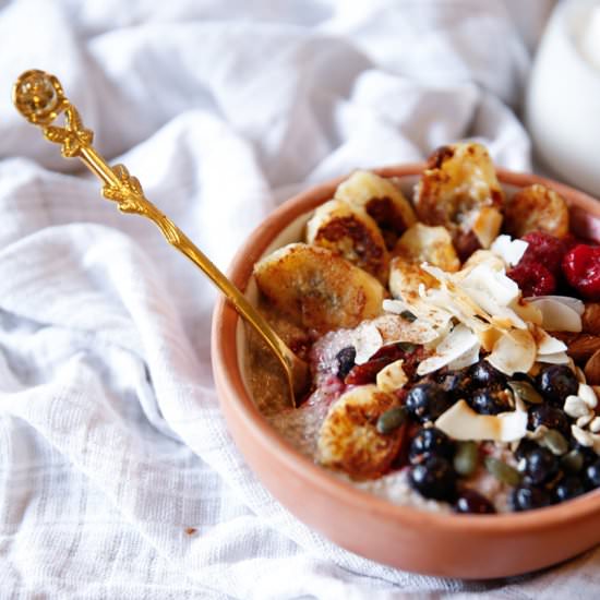 WARM CHIA PUDDING WITH COCONUT - Recipe photo by A Conscious Collection