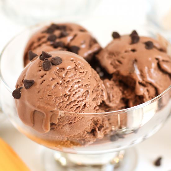 Healthy Chocolate Frozen Yogurt - Recipe photo by dessertswithbenefits