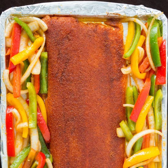 One Pan Fajita Salmon & Vegetables - Recipe photo by cookingwithjanica
