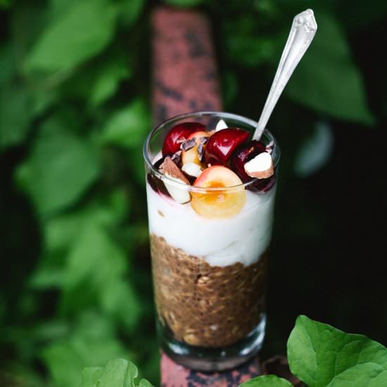 Chocolate Cherry Bircher - Recipe photo by wholeheartedeats