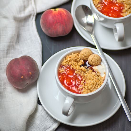 Saffron and Peach Crumble - Recipe photo by TheKitchenAddiction