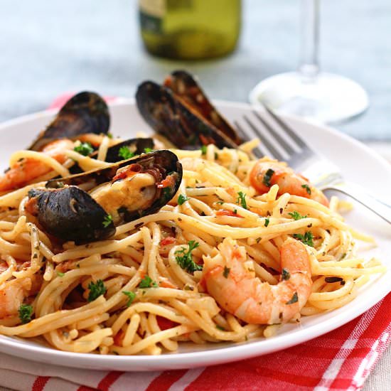 My Best Seafood Spaghetti - Recipe photo by RicenFlour
