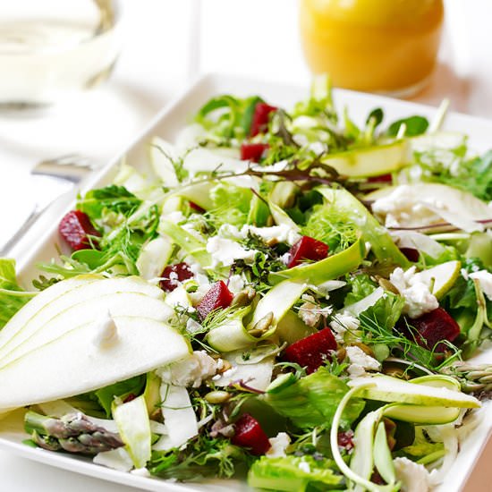 Summer Salad and Champagne Dressing - Recipe photo by Cooks With Cocktails