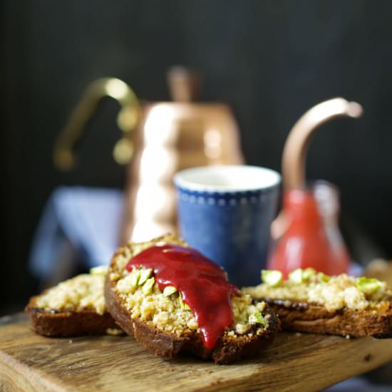 Pistachio Bostock - Recipe photo by a lemon tree cafe