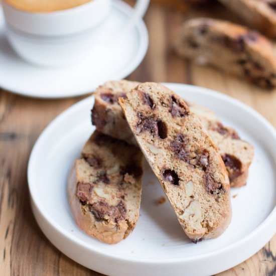 Choc Chip Coffee Biscotti Recipe - Recipe photo by Grab Your Spork