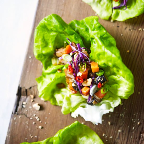 Asian Mushroom Lettuce Wraps - Recipe photo by Natural Girl Modern World