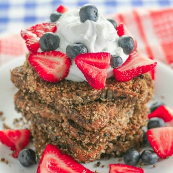 Red, White and Blue French Toast - Recipe photo by VeganVigilante