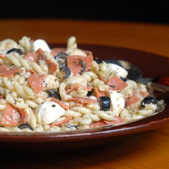 Pepperoni Pizza Pasta Salad - Recipe photo by Circle B Kitchen