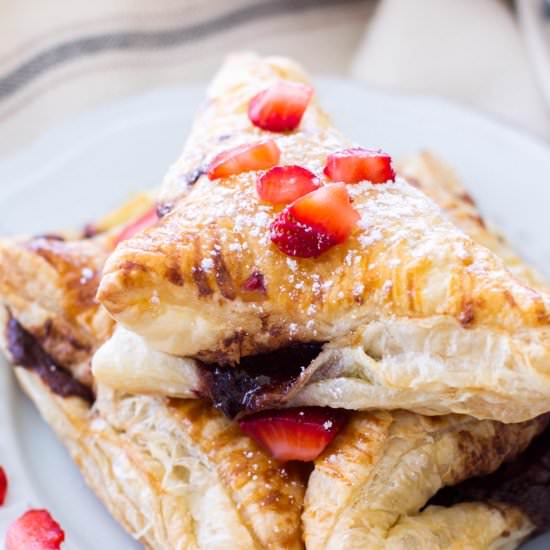 Strawberry Nutella Turnovers - Recipe photo by a latte food