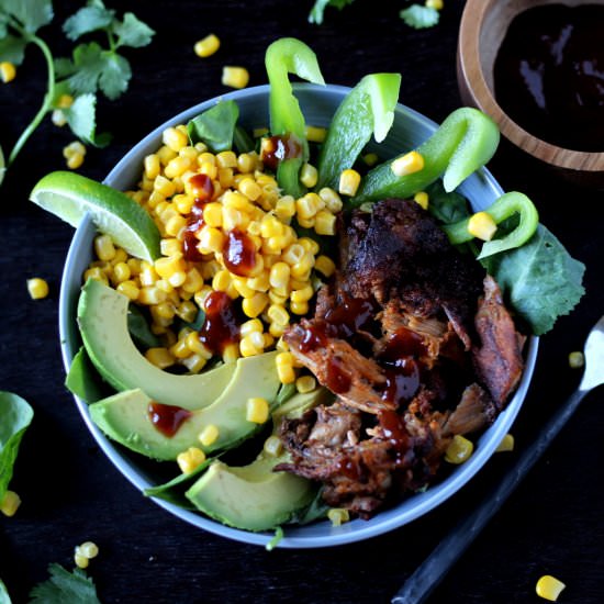 Barbecue Pork Salad - Recipe photo by thewoodenskillet