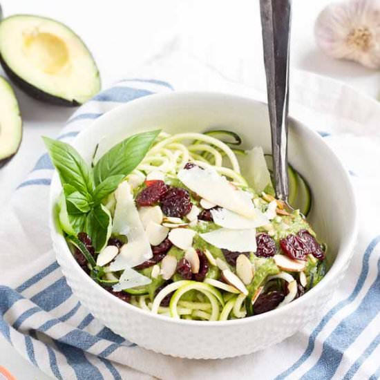 Zucchini Noodles w Avocado Sauce - Recipe photo by LoveandZest