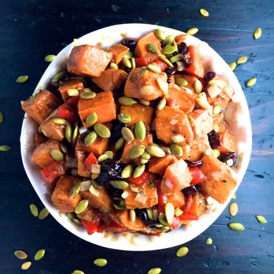 Roasted Sweet Potato Salad - Recipe photo by Grits and Pinecones