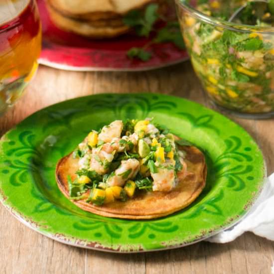 Gulf Shrimp Ceviche Tostadas - Recipe photo by beyondmeresustenance