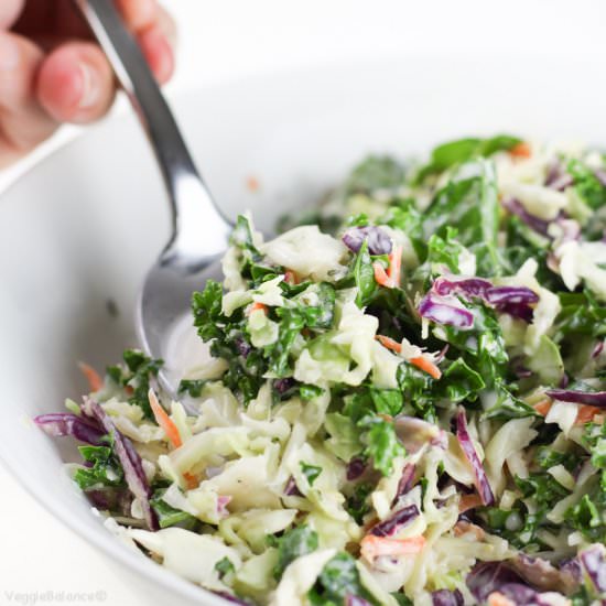 Healthy Coleslaw with Creamy Dressing - Recipe photo by veggiebalance