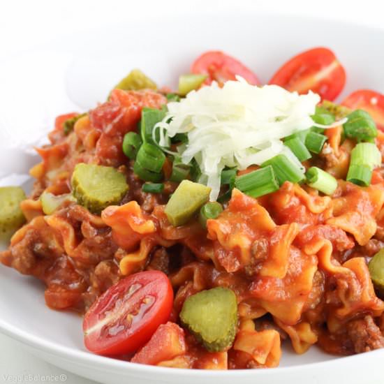 Easy Hamburger Casserole - Recipe photo by veggiebalance
