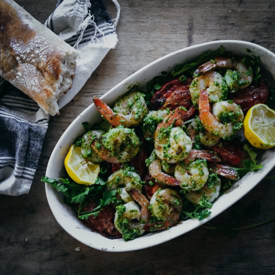 Cilantro Pesto Shrimp - Recipe photo by mylavenderblues