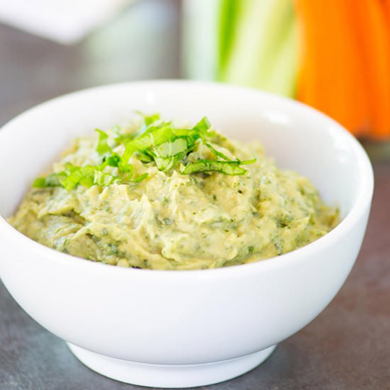 Roasted Garlic Avocado Bean Dip - Recipe photo by Queen of My Kitchen