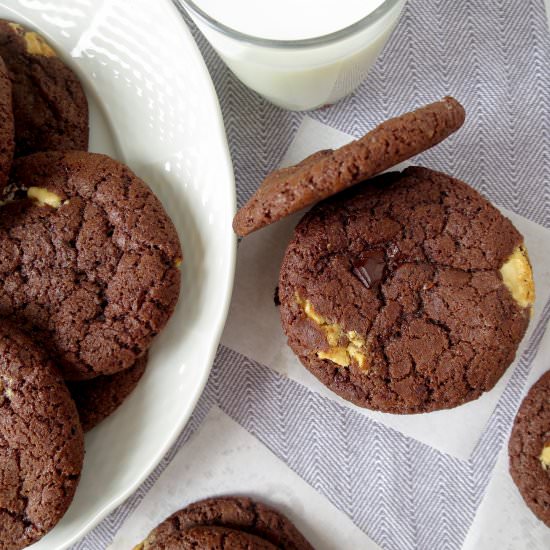 Triple Chocolate Chunk Cookies - Recipe photo by whatsarahbakes