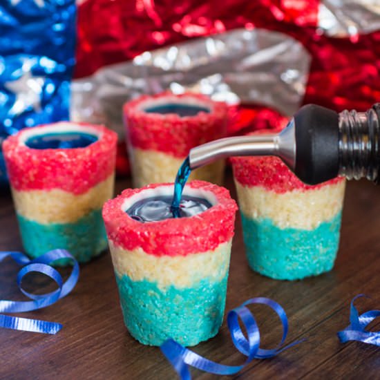 July 4th Rice Krispie Treat Shots - Recipe photo by TheWateringMouth