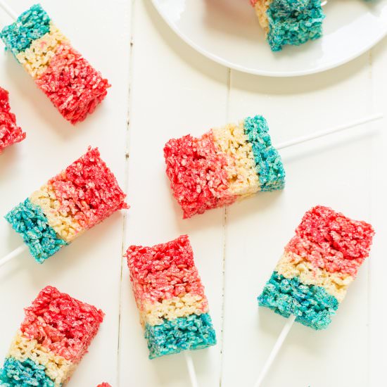 Patriotic Crispy Treats - Recipe photo by Strawberry Blondie Kitchen