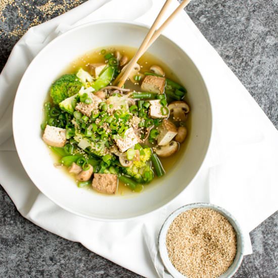 Vegan Miso Noodle Soup - Recipe photo by laurencariscooks