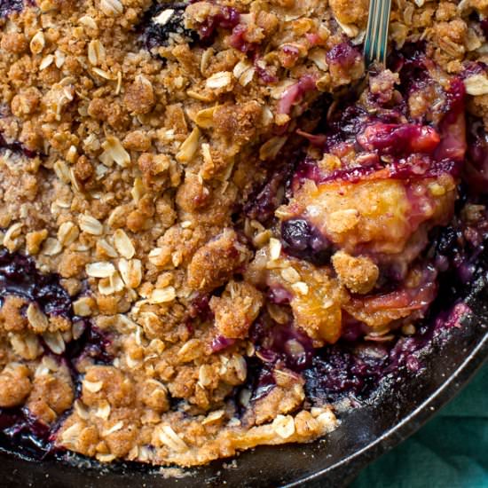 Brown Butter Blueberry Peach Crisp - Recipe photo by sallysbakingaddiction