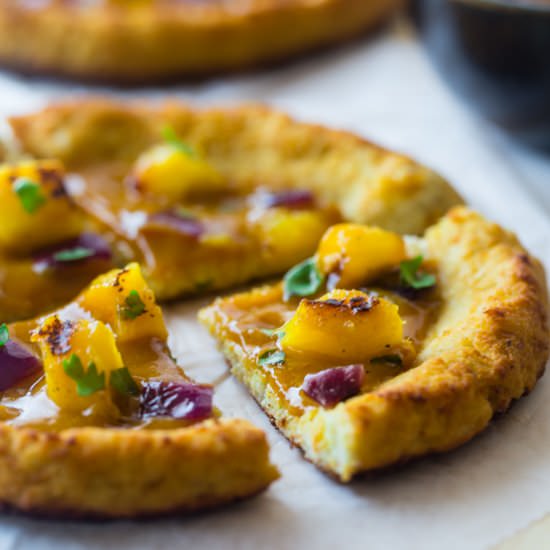 Paleo Mango Curry Cauliflower Pizza - Recipe photo by foodfaithfitness