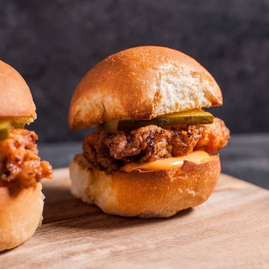 Fried Chicken Sliders - Recipe photo by saltandlavender