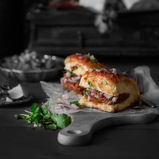 Masala Pav (Spicy Bread) - Recipe photo by Binjals VEG Kitchen
