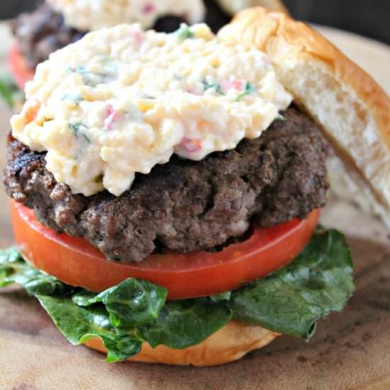 Smoked Gouda Pimiento Cheese Burger - Recipe photo by addicted2recipes