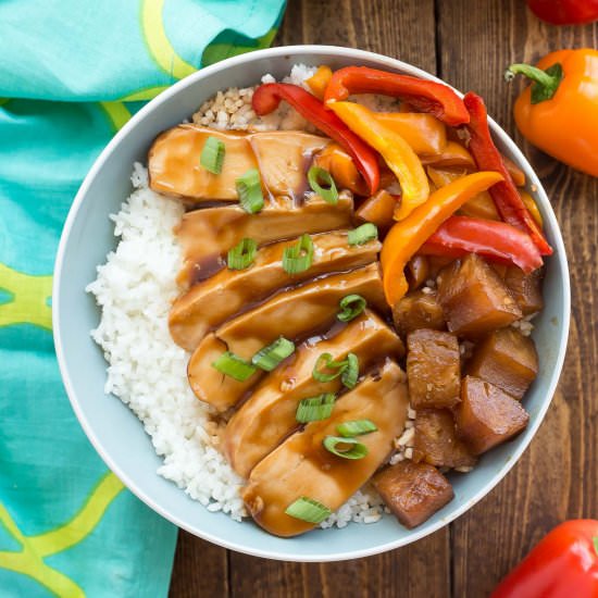 Slow Cooker Hawaiian Chicken Rice - Recipe photo by thereciperebel