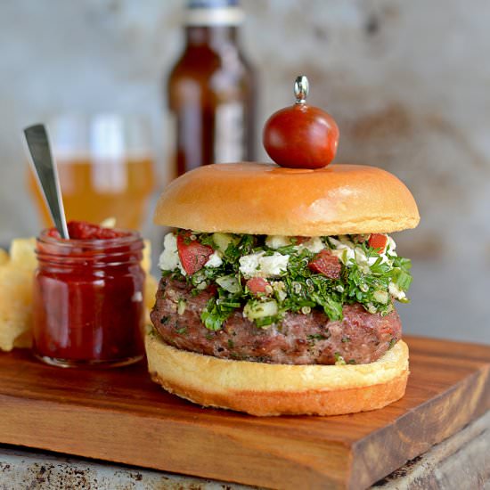 Tabouleh Turkey Burgers - Recipe photo by vintagekitty
