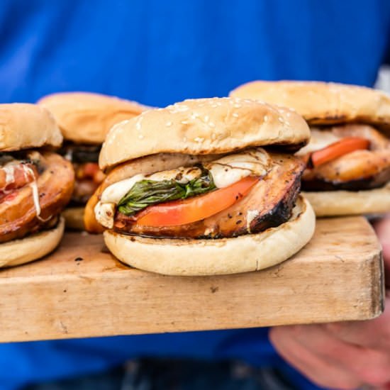 Stuffed Caprese Chicken Sandwiches - Recipe photo by the cookie rookie