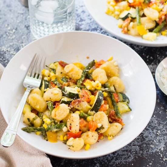 Baked Gnocchi with Summer Veggies - Recipe photo by thegirlonbloor