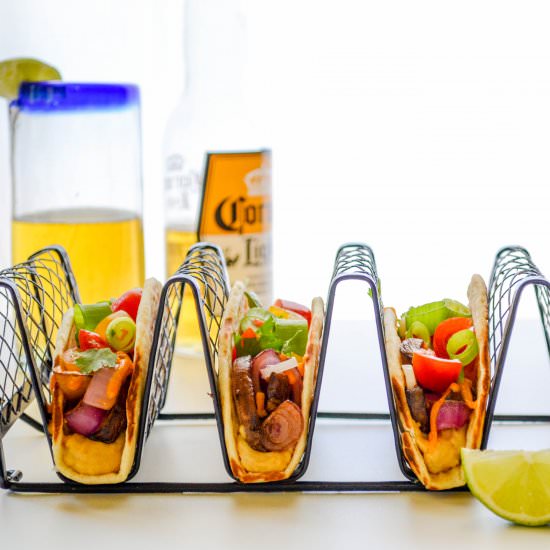 Grilled Hummus Tacos - Recipe photo by onesimplefeast