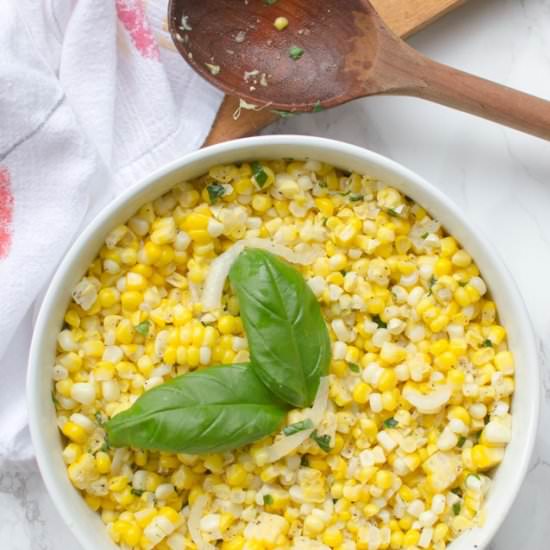 Crisp Corn Salad with Basil - Recipe photo by sarah krouse