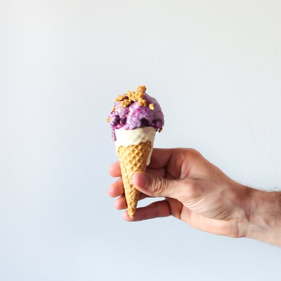 Blueberry Cheesecake Ice Cream - Recipe photo by ProbablyBaking