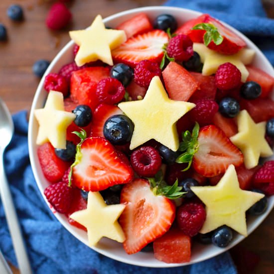 Red, White, and Blue Fruit Salad - Recipe photo by Life Made Simple