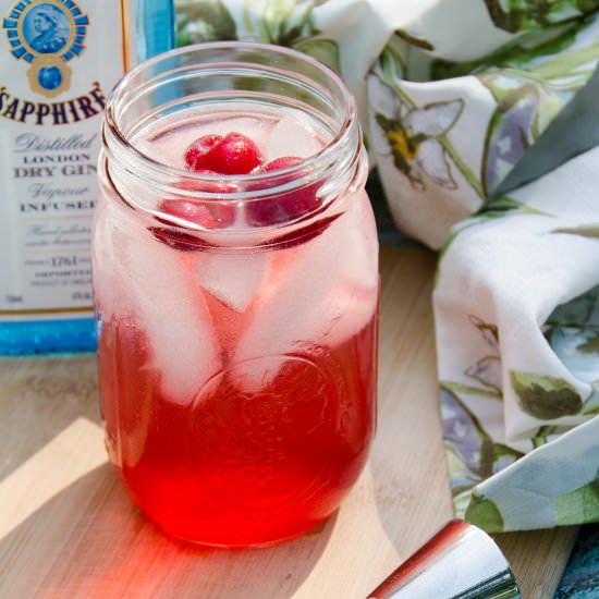 Sour Cherry French 75 Cocktail - Recipe photo by umamigirl